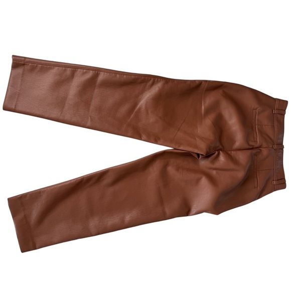 Aritzia Babaton Vegan Leather Tan Straight Leg Pants – Size 2 - Picture 3 of 9